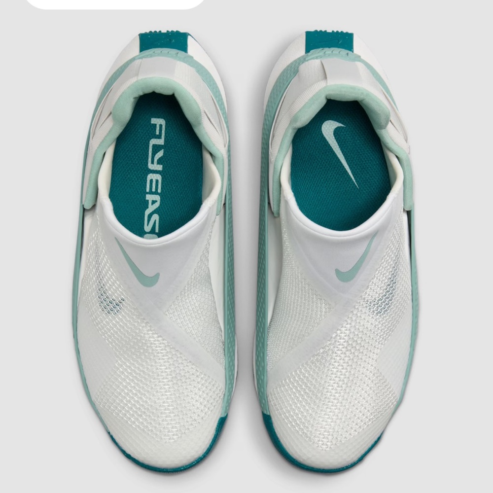 Nike Women’s Slip-On Sneakers in White and Teal - Picture 3 of 10